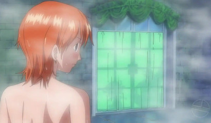 Nami releasing her juices in the shower