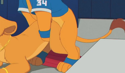 Young Nala and Simba Hakuna Matata in a locker room