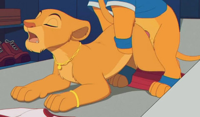 Young Nala and Simba Hakuna Matata in a locker room