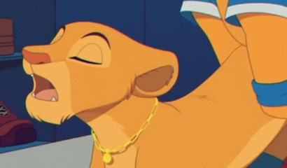 Young Nala and Simba Hakuna Matata in a locker room