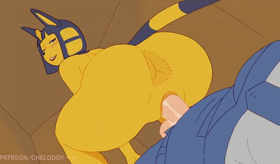 Ankha sqeezed sweet Animal Crossing juice out of him