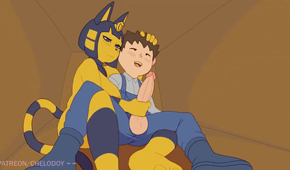 Ankha sqeezed sweet Animal Crossing juice out of him