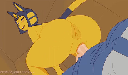 Ankha sqeezed sweet Animal Crossing juice out of him