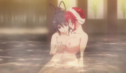 Something in the water makes Akeno Himejima thirst for big tits