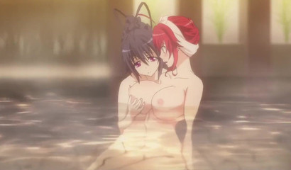 Something in the water makes Akeno Himejima thirst for big tits