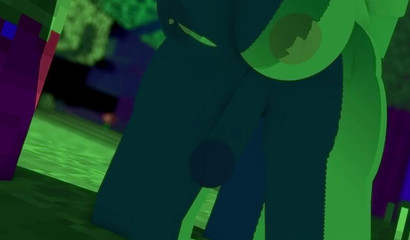 She makes a mess out of his Minecraft zombie dick