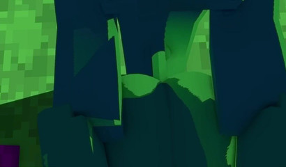 She makes a mess out of his Minecraft zombie dick