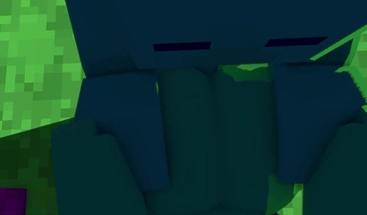 She makes a mess out of his Minecraft zombie dick