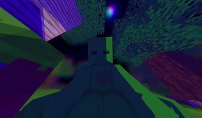 She makes a mess out of his Minecraft zombie dick