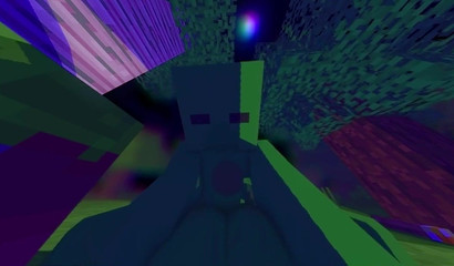 She makes a mess out of his Minecraft zombie dick