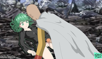 POV Tatsumaki cleans anime cum with her hungry mouth