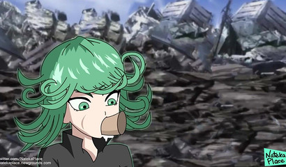 POV Tatsumaki cleans anime cum with her hungry mouth