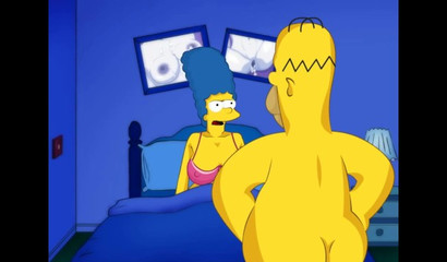 Homer makes his cartoon wife Marge scream all night