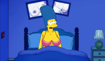 Homer makes his cartoon wife Marge scream all night