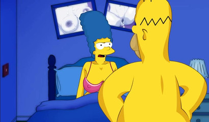 Homer makes his cartoon wife Marge scream all night
