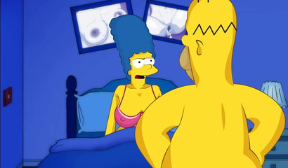 Homer makes his cartoon wife Marge scream all night