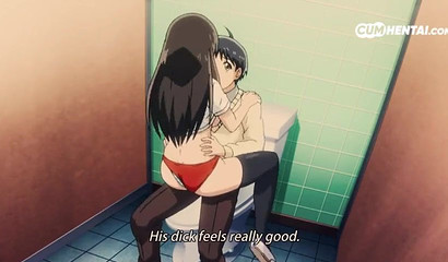 Your cock will make me cum in the school bathroom! - Hentai Porn