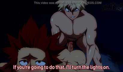Bakugo can't stop cumming in Kirishima's hentai ass
