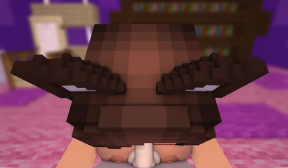 POV 3D Kitty sucks sweet Minecraft juice