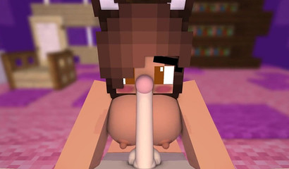 POV 3D Kitty sucks sweet Minecraft juice