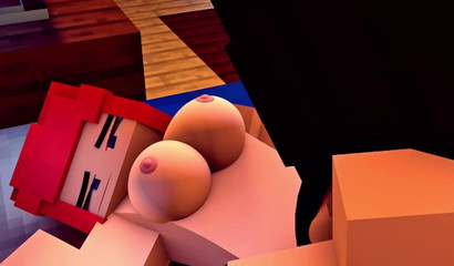 Minecraft porn capturing the naughty essence of a cock-crazed Futanari