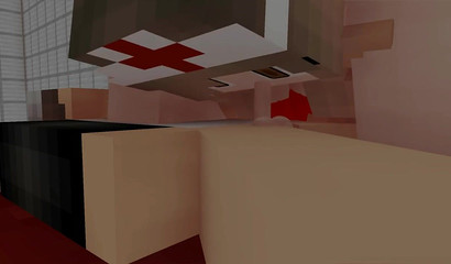 Enfermeira Minecraft a cuidar de um pénis Hentai com os seus lábios cicatrizantes POV