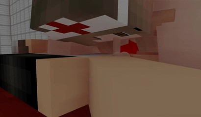 Enfermeira Minecraft a cuidar de um pénis Hentai com os seus lábios cicatrizantes POV