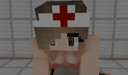 Enfermeira Minecraft a cuidar de um pénis Hentai com os seus lábios cicatrizantes POV