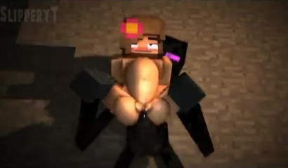 Ebony Minecraft hunk destroying a hole that keeps asking for more