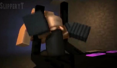 Ebony Minecraft hunk destroying a hole that keeps asking for more