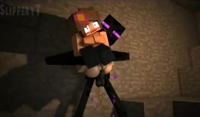 Ebony Minecraft hunk destroying a hole that keeps asking for more