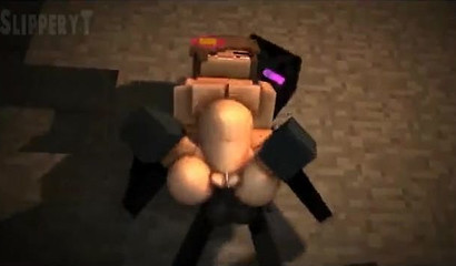 Ebony Minecraft hunk destroying a hole that keeps asking for more