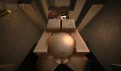 Ebony Minecraft hunk destroying a hole that keeps asking for more