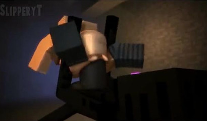 Ebony Minecraft hunk destroying a hole that keeps asking for more