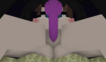 Huge purple sausage shakes the Minecraft hentai porn paradise