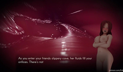 Shrunken chick gets lost among the giantess vore's massive lady hole