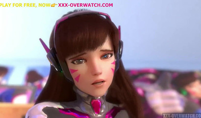 Brunette D.Va Rides Your Dick, cartoon porn parody of Overwatch