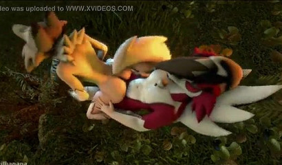 Pokemon chanterelles have wild sex in the forest