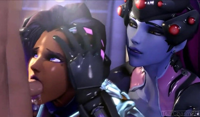 Incredible Sombra has sex in animated Overwatch porn