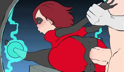 The superheroine Elastigirl is raped in anal by a huge bandit member