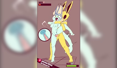 Jolteon standing up fucks his sexy girlfriend in a 3D sex cartoon
