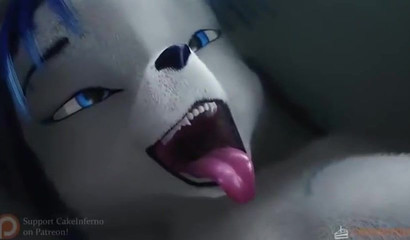 Zoe needs help digesting her steamy furry 3D dinner