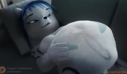 Zoe needs help digesting her steamy furry 3D dinner