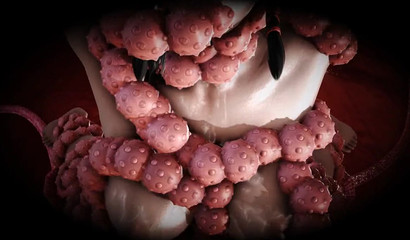 Sweet 3D tentacles can't leave this anime hottie alone