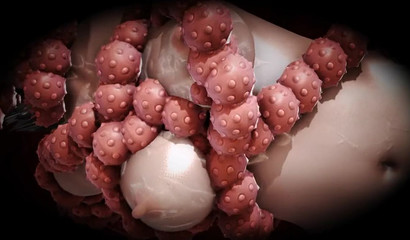 Sweet 3D tentacles can't leave this anime hottie alone