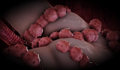 Sweet 3D tentacles can't leave this anime hottie alone