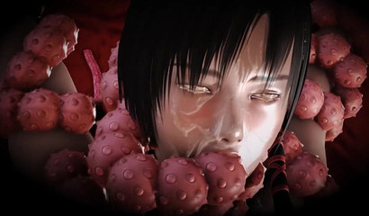 Sweet 3D tentacles can't leave this anime hottie alone