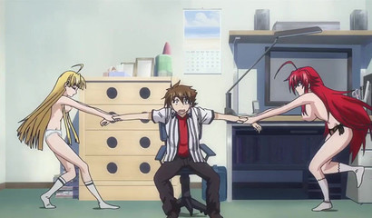 High school anime chicks get addicted to his warm cum