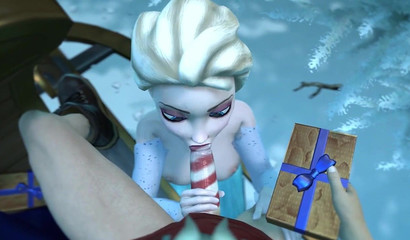 Nothing like huge 3D cocks to warm up Ana and Elsa's frozen holes
