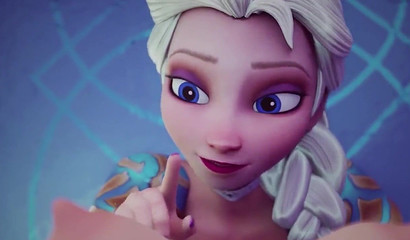 Nothing like huge 3D cocks to warm up Ana and Elsa's frozen holes